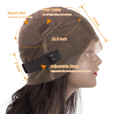 Image of Rebecca Fashion 360 Lace Frontal Wigs 100% Body Wave Human Hair Wigs For Black Women 150% Density Natural Black Color