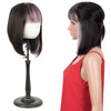 Rebecca Fashion Short Human Hair Bob Wigs With Bangs Ombre Black With Purple Color Dying Hair Behind Ear Wigs 10 inch