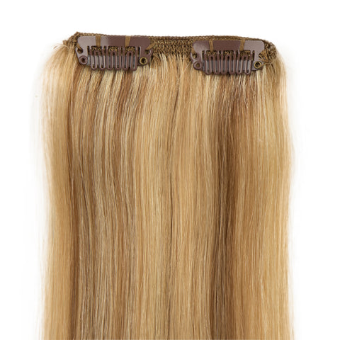 Image of Rebecca Fashion Remy Clip In Human Hair Extensions Straight Clip on Human Hair Piano Blonde Color 7 Pcs