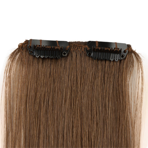 Image of Rebecca Fashion Remy Clip In Human Hair Extensions Straight Clip on Human Hair Brown Color 7 Pcs