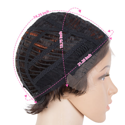 Image of Rebecca Fashion Human Hair Pixie Cut Wigs Pixie Bob Wig with Hand-tied Hairline Blonde Color