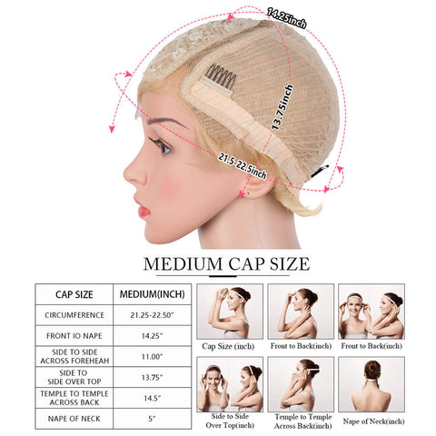 Image of Rebecca Fashion Blonde Pixie Cut Wigs HD Lace Front Wigs Human Hair Short Straight Boy Cut Wigs for Women