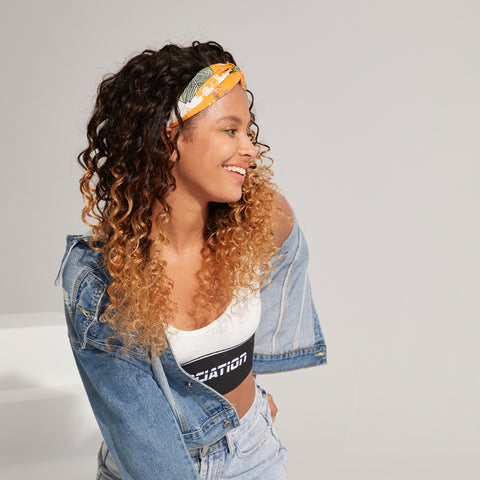 Image of Rebecca Fashion Headband Wigs 100% Human Hair Deep Curly Wigs Ombre Brown Blonde Color 150% Density