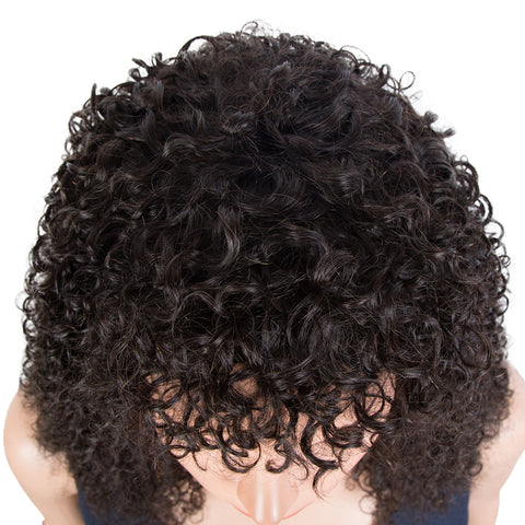 Image of Rebecca Brazilian Short Curly Bob Wig Human Hair Wigs With Bangs Machine Made Wigs For Women Remy Curly Bob Wig With Bangs