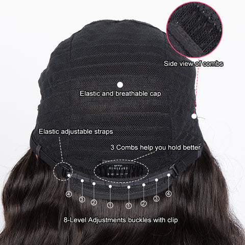 Image of Rebecca Fashion Human Hair Wig with Bangs Natural Color Wigs for Women