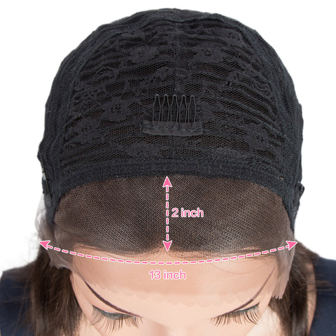 Image of Rebecca Fashion Remy Human Hair Wigs 13x2 Lace Frontal Wigs Straight Hair Bob Wig 150% Density Natural Color