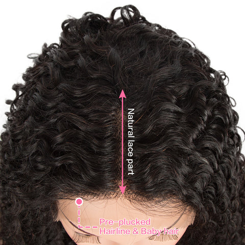 Image of Rebecca Fashion T Lace Human Hair Wigs Deep Wave Lace Front Wig Pre-plucked Hairline with Baby Hair Wigs Natural Color