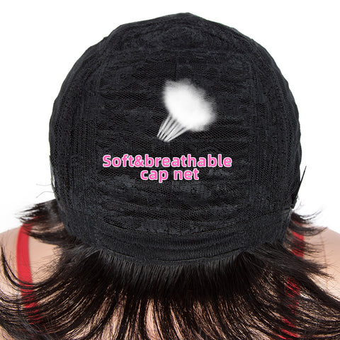 Image of Rebecca Fashion Human Hair Wigs 9 Inch Short Curly Pixie Wig With Bangs