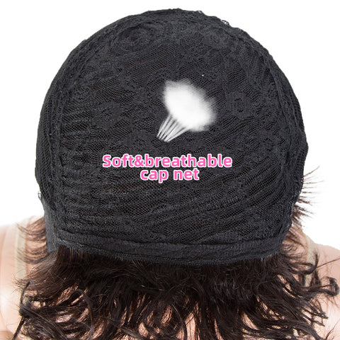 Image of Rebecca Fashion Human Hair Wigs For Women Pixie Cut Wigs 9 Inch Curly Wig Red Color