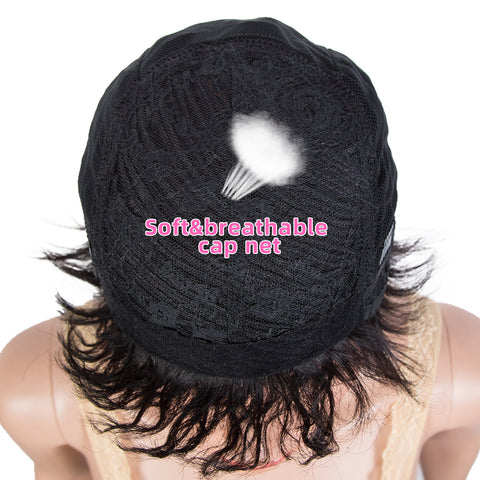 Image of Rebecca Fashion Human Hair Wigs 9 Inch Short Curly Pixie Wig 2 Colors