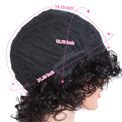 Image of Rebecca Fashion Short Bouncy Curly Wigs For Women Cute Human Hair Bob Wigs 4 Colors