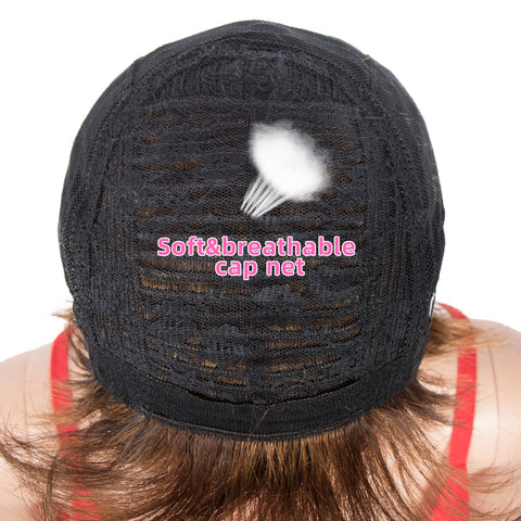 Image of Rebecca Fashion Human Hair Wigs 9 Inch Short Curly Pixie Wigs With Bangs 3 Colors