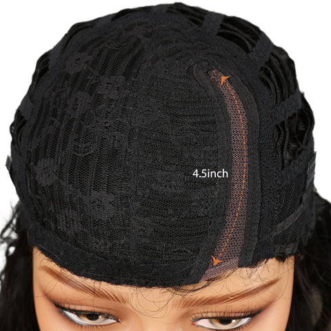 Image of Rebecca Fashion Human Hair Lace Front Wigs 4.5 inch Side LacePart Wigs 14 inch Water Wavy Wig for Black Women Ombre Red Color