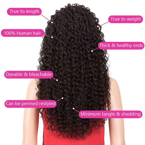 Image of Rebecca Fashion 13x4 Lace Front Wigs Human Hair Deep Wave Wigs 150% Density Natural Black Color