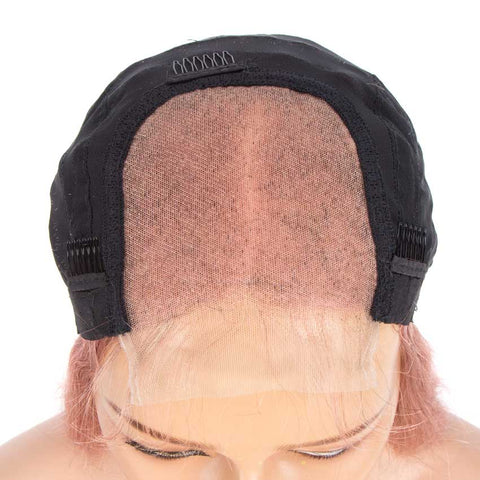 Image of Rebecca Fashion 4*4 Lace Closure Pink Straight Hair Wig 150% Density Colored Wigs