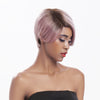Rebecca Fashion Human Hair Lace Front Wigs 5.5 inch Side LacePart Wigs Pixie Cut Bob Wig for Black Women Light Purple Color
