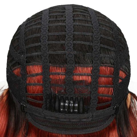 Image of Rebecca Fashion Straight Bob Wig With Middle Part 10 Inch Ombre Color Lace Wigs