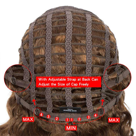 Image of Rebecca Fashion Wavy Wig Bob 9 inch Human Hair Short Brown Wigs With Bangs