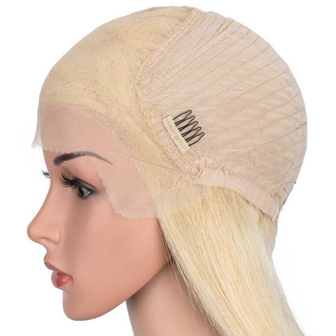 Image of Rebecca Fashion Blonde Straight 13x6 Lace Front Wig Human Hair 150% Density