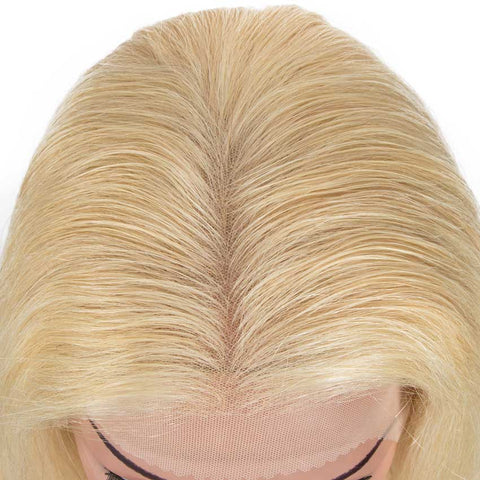 Image of Rebecca Fashion Blonde Straight 13x6 Lace Front Wig Human Hair 150% Density