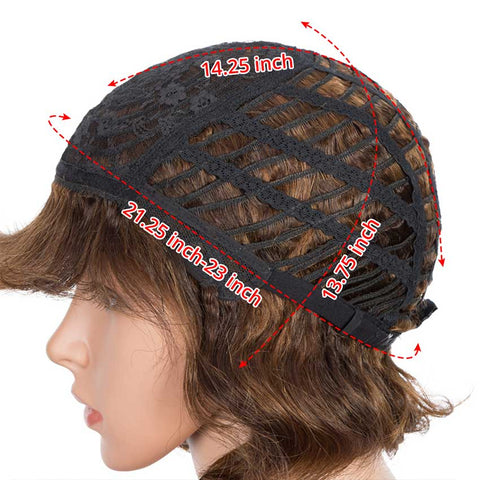 Image of Rebecca Fashion Deep Wavy Human Hair Wigs P-Color Wig With Bangs 9 Inch