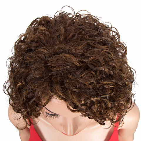 Image of Rebecca Fashion Human Hair Short Wavy Bob Wig 130% Density P-Color Wigs
