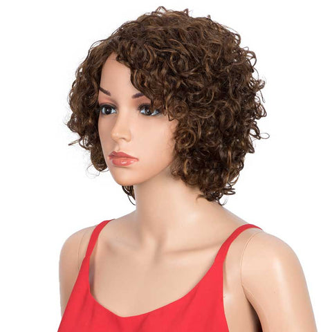 Image of Rebecca Fashion Human Hair Short Wavy Bob Wig 130% Density P-Color Wigs