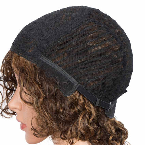 Image of Rebecca Fashion Human Hair Short Wavy Bob Wig 130% Density P-Color Wigs