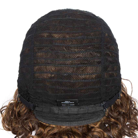 Image of Rebecca Fashion Human Hair Short Wavy Bob Wig 130% Density P-Color Wigs