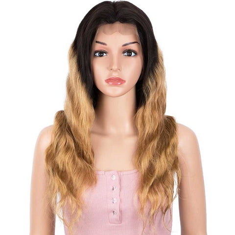 Image of Rebecca Fashion 13x4 Lace Front Wigs Body Wave Human Hair 150% Density Black To Blonde Color