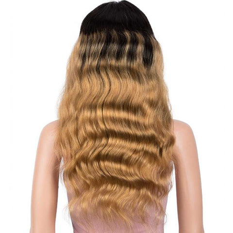 Image of Rebecca Fashion 13x4 Lace Front Wigs Body Wave Human Hair 150% Density Black To Blonde Color