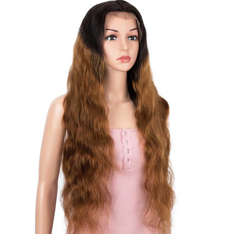 Image of Rebecca Fashion 13x4 Lace Front Wigs Body Wave Human Hair 150% Density Black To Brown Color