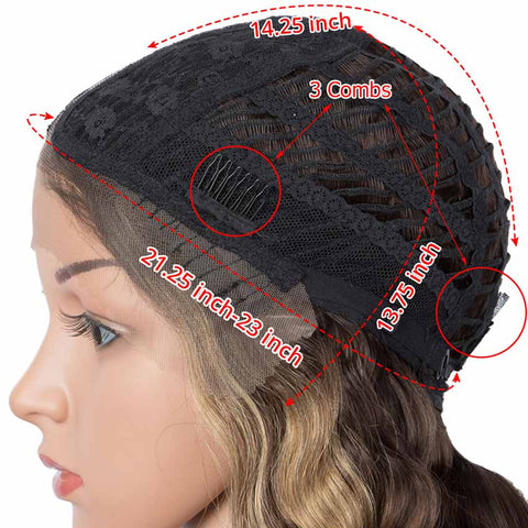 Image of Rebecca Fashion Ombre Brown HD Lace Front Wigs Human Hair Body Wave Wigs Middle Part