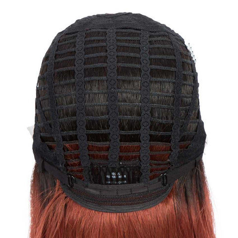 Image of Rebecca Fashion Ombre Orange Bob Wig Middle Part Wigs 12 Inch