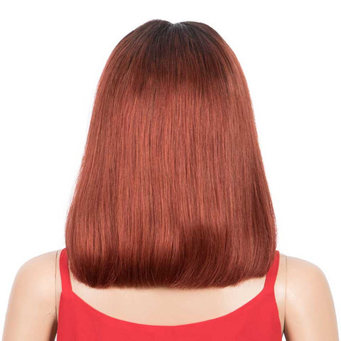Image of Rebecca Fashion Ombre Orange Bob Wig Middle Part Wigs 12 Inch