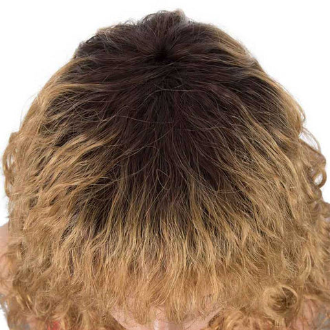 Image of Rebecca Fashion Ombre Wig Natural Wavy TT2-27 Human Hair Wigs With Bangs 16 inch