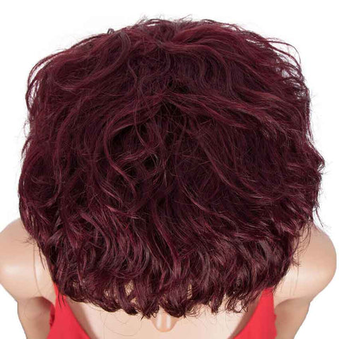 Image of Rebecca Fashion Red Wine Pixie Cut Short Wig Human Hair Wigs 9 inch