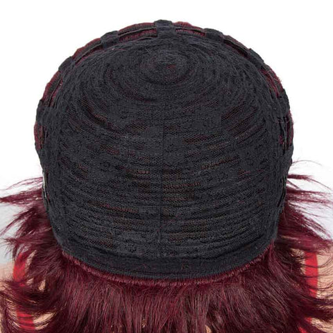 Image of Rebecca Fashion Red Wine Pixie Cut Short Wig Human Hair Wigs 9 inch