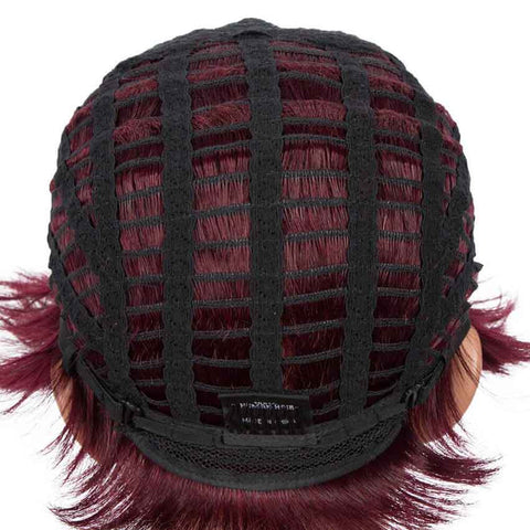 Image of Rebecca Fashion Red Wine Pixie Cut Short Wig Human Hair Wigs 9 inch