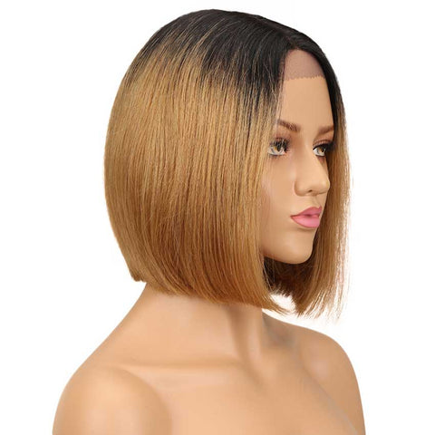 Image of Rebecca Fashion Short Bob Ombre Wig Lace Part 10 inch 130% Density Human Hair Wigs