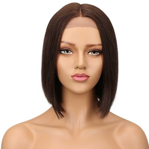 Rebecca Fashion Short Bob Lace Front Wigs Human Hair Dark  display picture 1