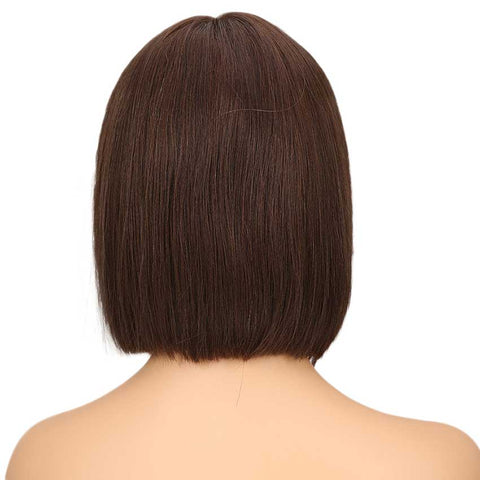 Image of Rebecca Fashion Short Bob Lace Front Wigs Human Hair 10 inch Dark brown Color