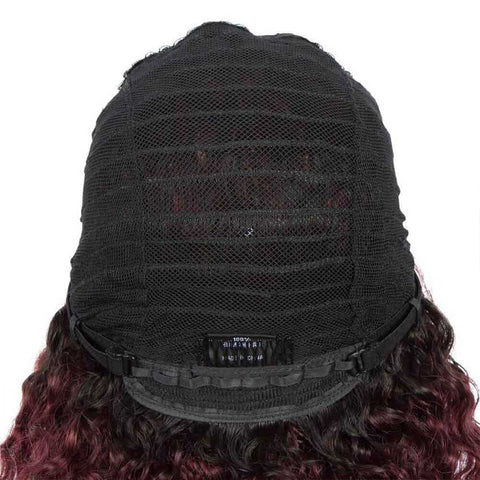 Image of Rebecca Fashion Short Curly Wavy Bob Human Hair Wigs With Bangs 10 inch