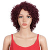 Rebecca Fashion Short Wavy Bob Wigs Wine Red Human Hair Cute Wig