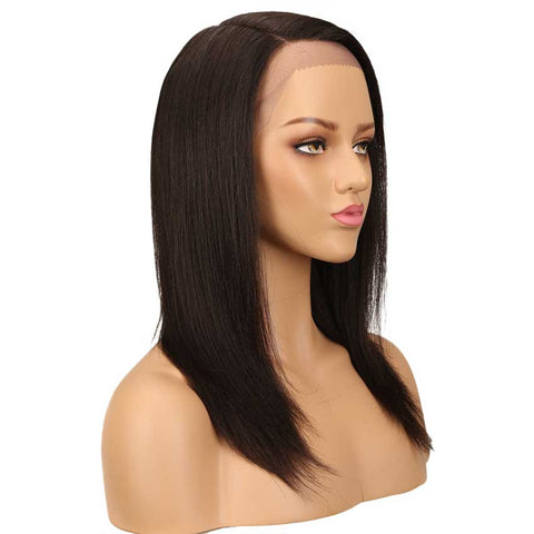 Image of Rebecca Fashion Straight Human Hair Wig Hand Tied Lace Part 18 Inch Wig 2#