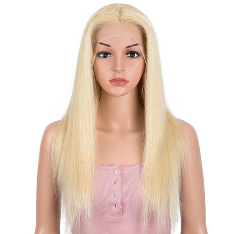 Image of Rebecca Fashion #613 Blonde 13x4 Lace Frontal Wigs Straight Human Hair Wigs 150% Density