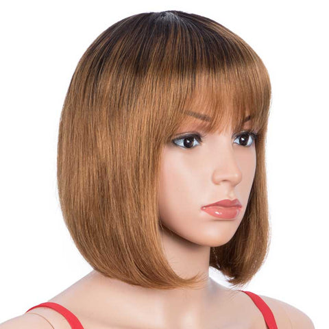Image of Rebecca Fashion Straight Hair Wigs 130% Density Short Bob Human Hair Wig