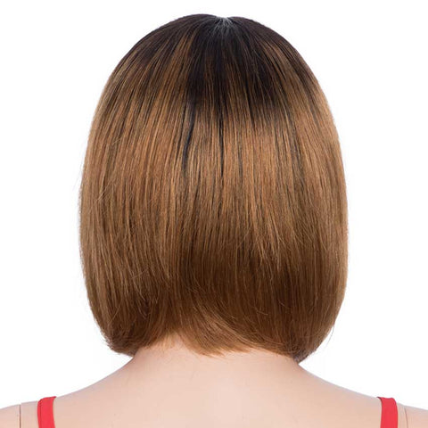 Image of Rebecca Fashion Ombre Wig Basic Cap Wig T1B/30 Straight Wigs With Bangs Human Hair