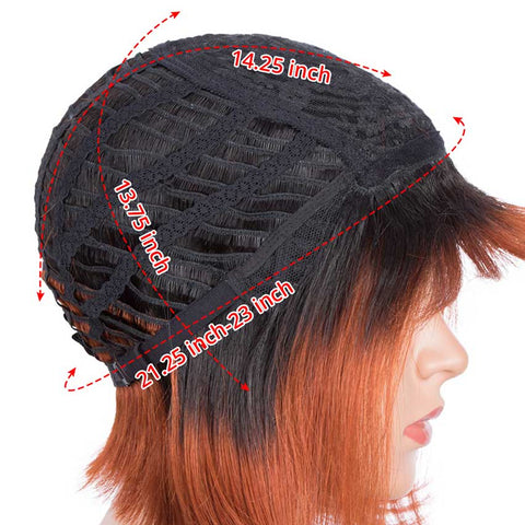 Image of Rebecca Fashion Straight Hair Bob Wigs TT1B/350 Ombre Wigs With Bangs Human Hair