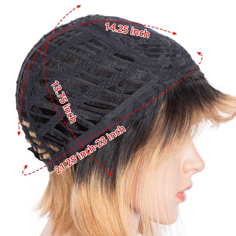 Image of Rebecca Fashion Straight Hair Wigs 130% Density Wigs With Bangs Ombre Wig TT1B/27